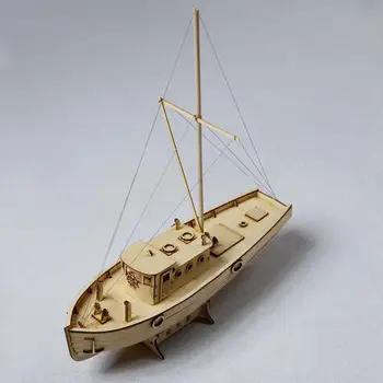 

1set Wooden Diy Assembled Boat Kit toy Handmade Wooden Boat Sailing Model Educational Assembly Assembly Toys Children H1K8