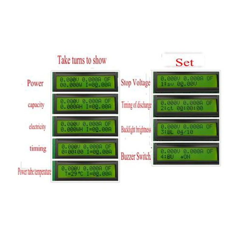 

LCD Electronic Load Module 150W 60V 10A Battery Discharge Capacity Tester 10*14*7cm Electronic Load Module