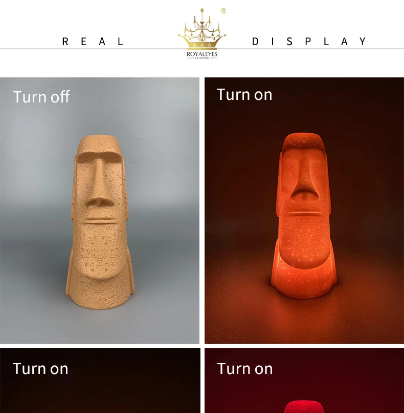 New RGB Night Lights Easter Island Moai LED Night Lamps Living Room Bedroom Lighting Holiday Gifts Children Kids 2021 Hot Avatar mushroom night light