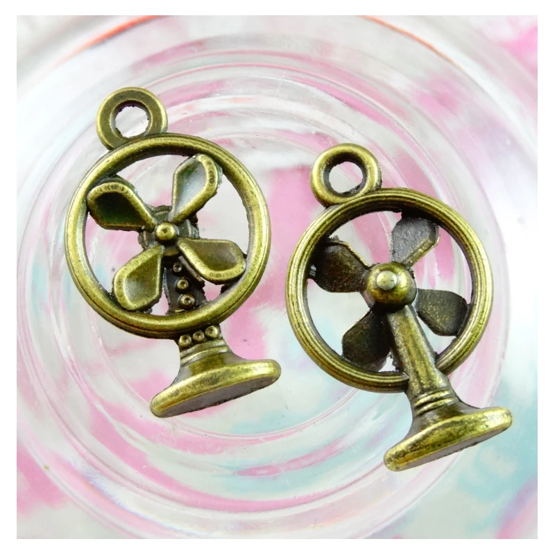 

100pcs/lot 20*13MM Antique bronze charms Electric fan pendants for DIY metal jewelry making