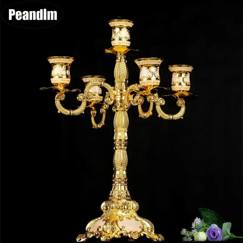 Золотые свадебные подсвечники PEANDIM украшение для рождественского стола | Дом и