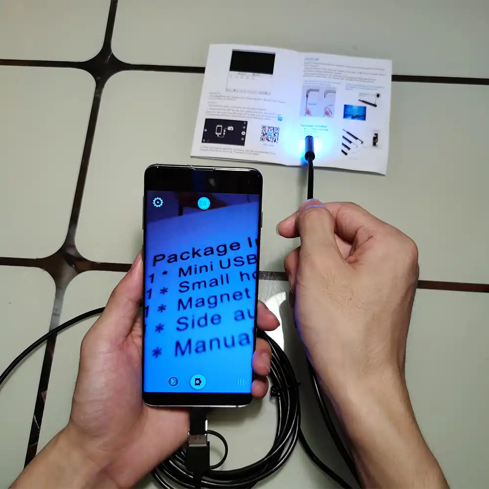LondonExpress Cam/éra dinspection Endoscope borescope HD7.0 mm /étanche avec 6 LED 1 m 2 m c/âble Serpent Mini Adaptateur USB pour Android Samsung Sony HTC LG Tablet PC
