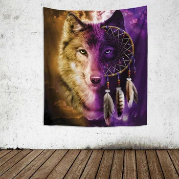 

Wolf Pattern Tapestry Cool Strong Wrinkle Resistant Tapestry Wall Hanging Tapestry for Hallway