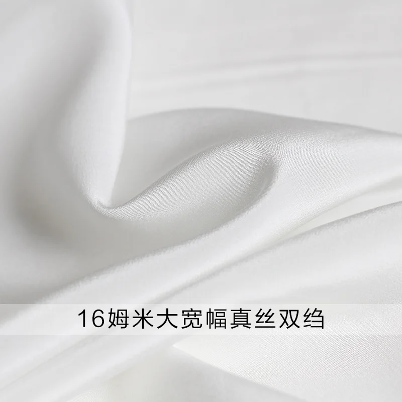 

The Cloth White 16momme Crepe de Chine 100%Mulberry Silk Materials Summer Shirt Dress DIY clothes fabrics Freeshipping