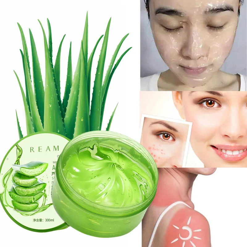 

WXE 100% Pure Natural Aloe Vera Gel Wrinkle Skin Care Remove Acne Moisturizing Day Cream Oil-Control Aloe Gel 300ml