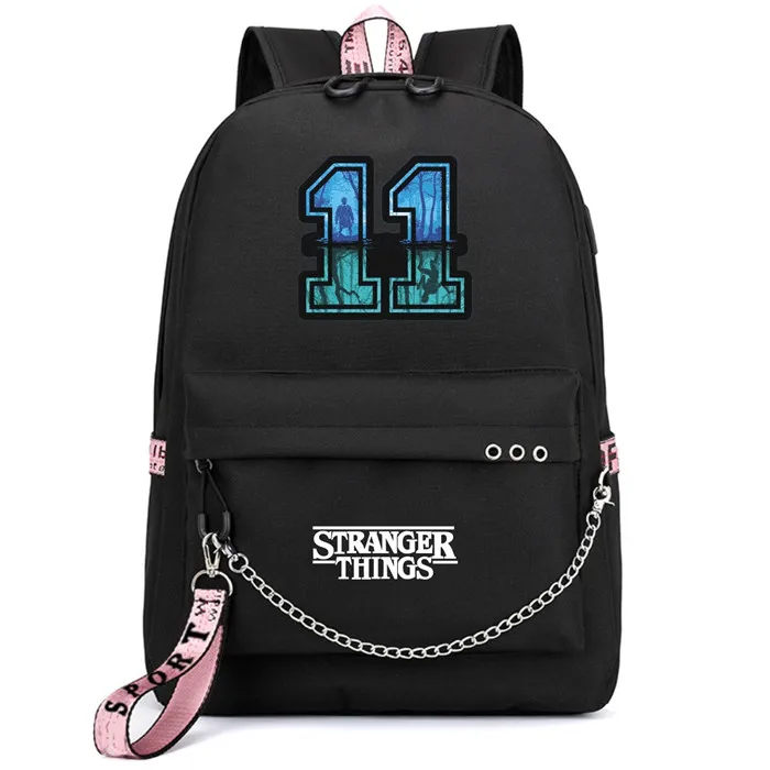 Фильм странные вещи USB рюкзак школьный книги дорожные сумки ноутбук рюкзак с цепочкой наушники с USB портами Косплей мальчики девочки - Цвет: Style 13