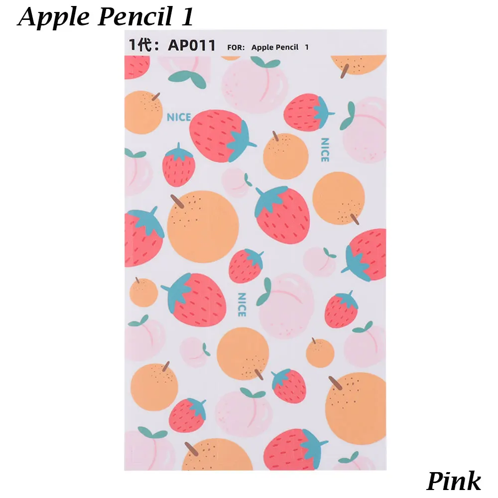 1 шт Нескользящая Защитная бумажная наклейка s для Apple Pencil 1 2 Устойчивый к царапинам ультра тонкие нарисованные наклейки Стилус ручка с наклейками - Цвета: For 1-pink
