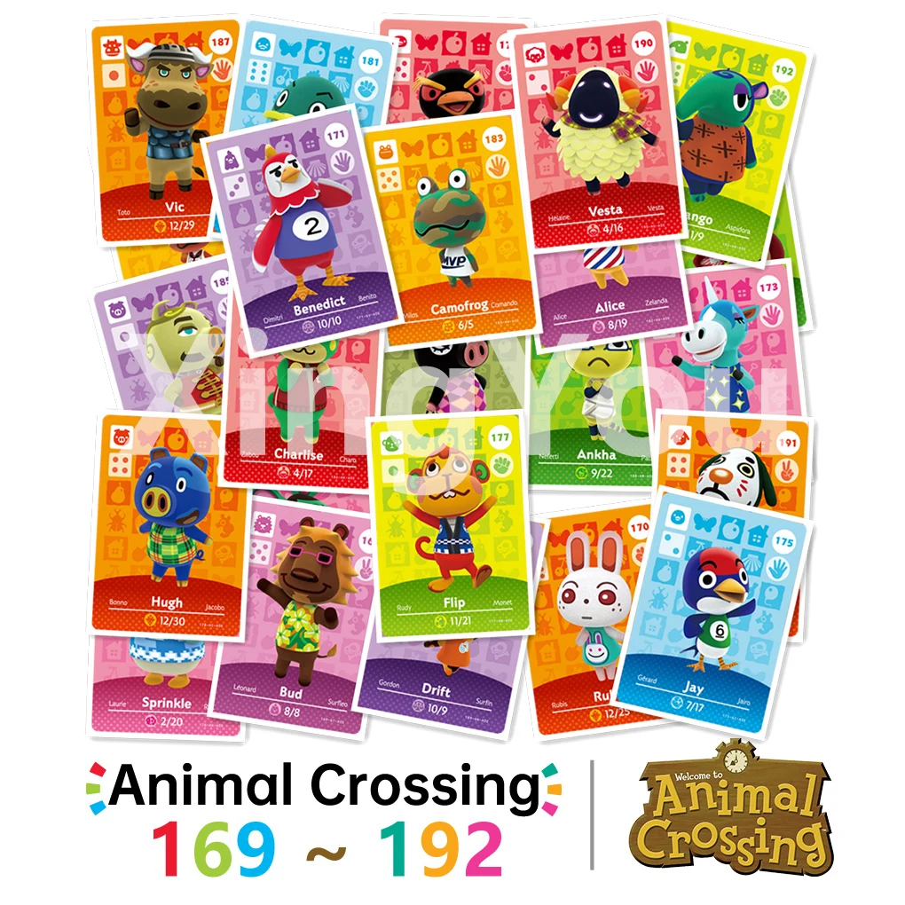 

169-192 Animal Crossing Card Amiibo Card Work for NS Games Animal series cards 169-192 Collection
