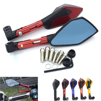 

Universal motorcycle CNC Aluminum Blue Glass Rearview Mirror For Yamaha FZ6 FAZER FZ6R FZ8/ XJ6 FZ1 FAZER MT07 FZ-7 MT-09/SR/FZ9