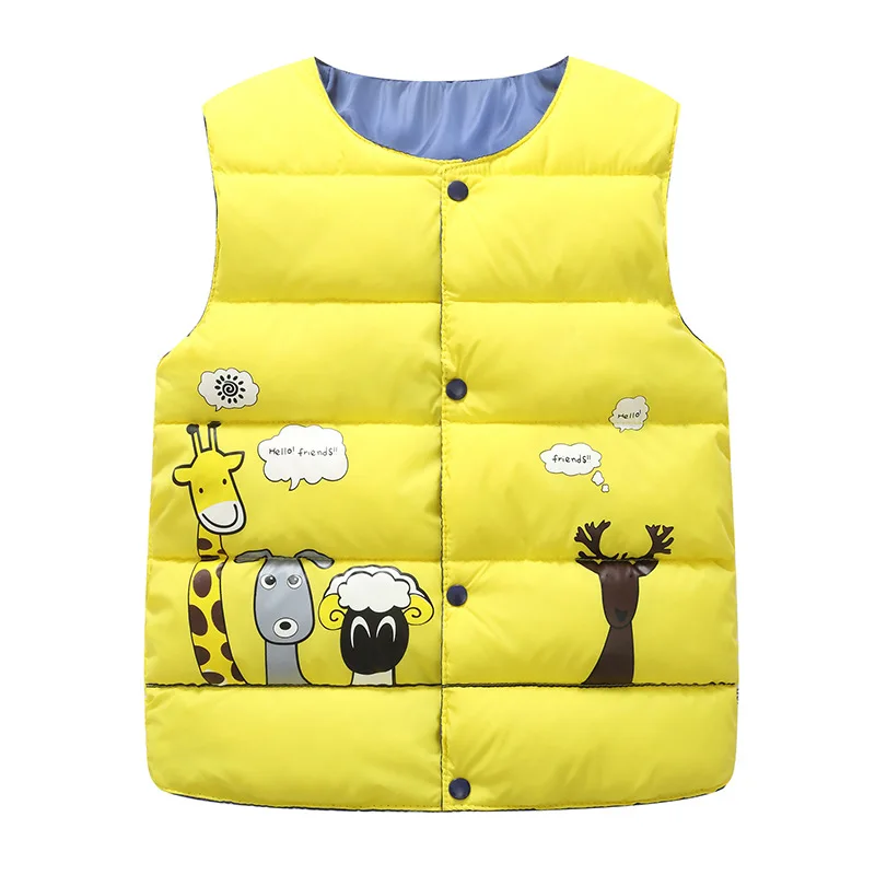 Yellow Giraffe Зимний детский жилет; детские парки; жилет для малышей; детский жилет-светильник; детская одежда для маленьких мальчиков и девочек; верхняя одежда; куртка без рукавов - Цвет: Yellow Giraffe