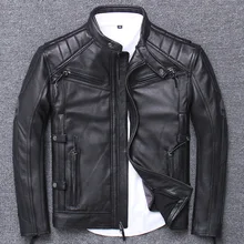 Куртка из натуральной кожи, Мужская одежда,, осень, зима, настоящая коровья кожа, куртки, мужские кожаные пальто, Jaqueta De Couro Hiver 117