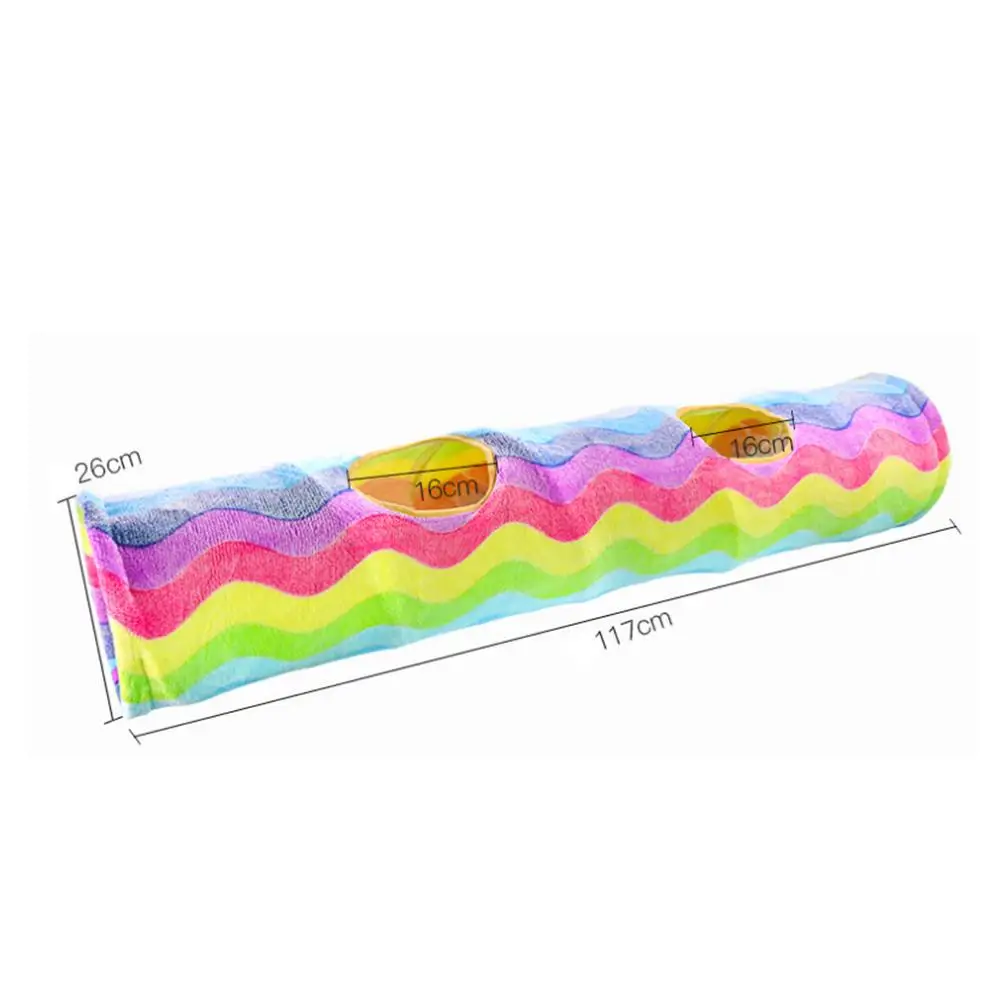 Игрушка для домашних животных Кошка Туннель Crinkle складной Pet Tube HIDEWAY Play Toy Складная S Way Радужный цвет большое пространство Быстрая
