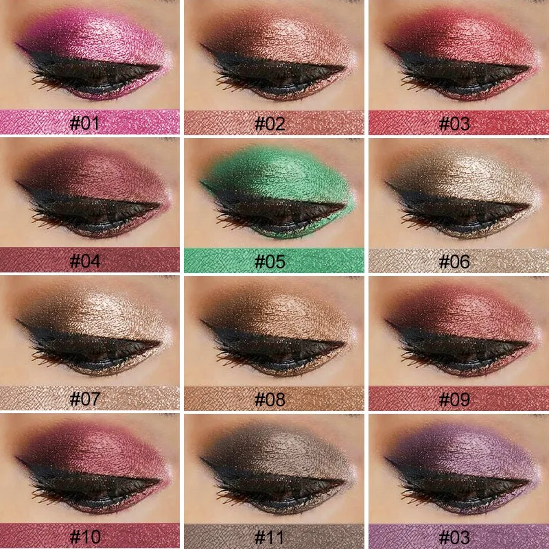 Eyeshadow Pallete Beauty Glazed makeup Portable 12 Colors/Set Metalliic Shiny Smoky Eyes Eyeshadow Waterproof Glitter#35109