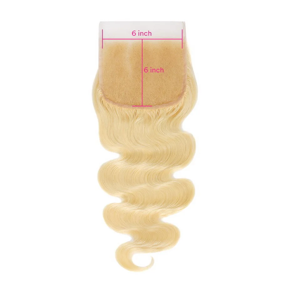 Ms lula 613 6x6 волнистые бразильские волосы Remy с детскими волосами блонд цвет человеческие волосы часть 8-20 дюймов для женщин
