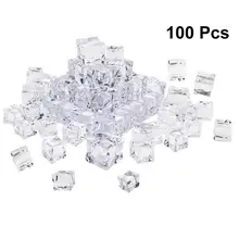 100Pcs 20Mm Cube Vierkante Vorm Glas Glans Ijsblokjes Nep Kunstmatige Acryl Ijsblokjes Crystal Clear Fotografie Props keuken