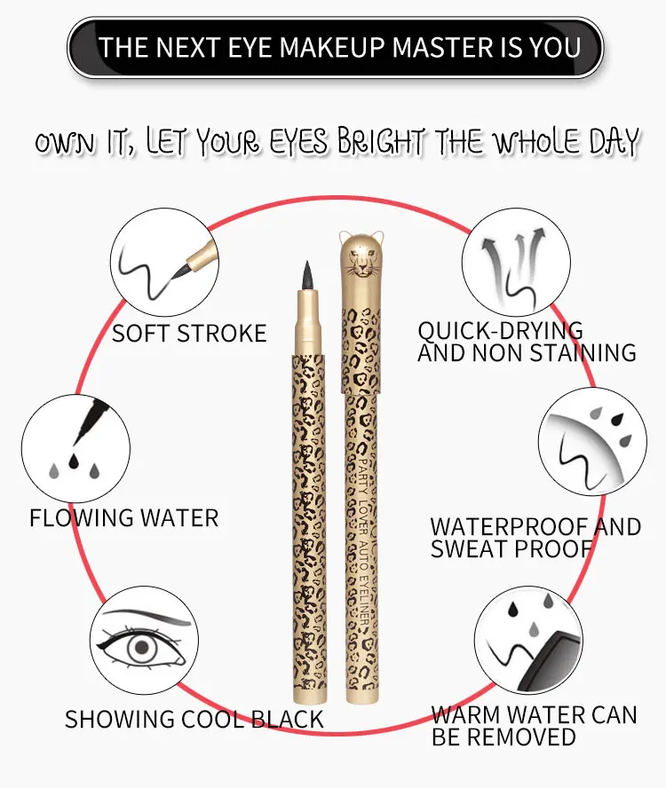 1PCS Waterproof Liquid Eyeliner Pencil Big Eyes Makeup Long-lasting Eye Liner Pen Make up Smooth Fast Dry Cat Eye Cosmetic Tool
