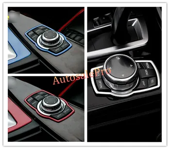 

For BMW X5 F15 2014 2015 Stainless Steel Console Center Gear Panel Multimedia Button Frame Cover Trim