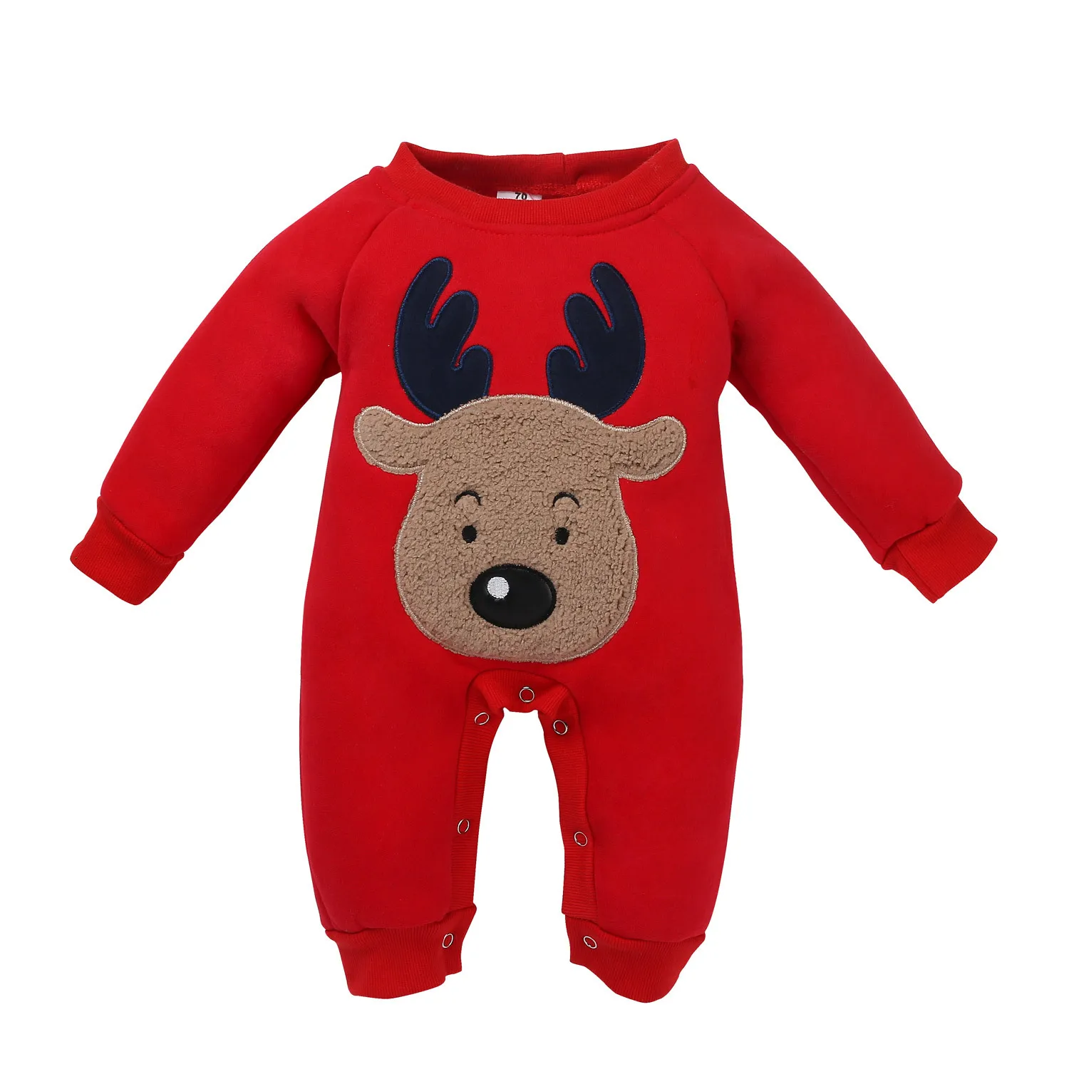 My First Christmas baby рождественские наряды Детский Зимний комбинезон с длинным рукавом красный Лось Одежда для новорожденных