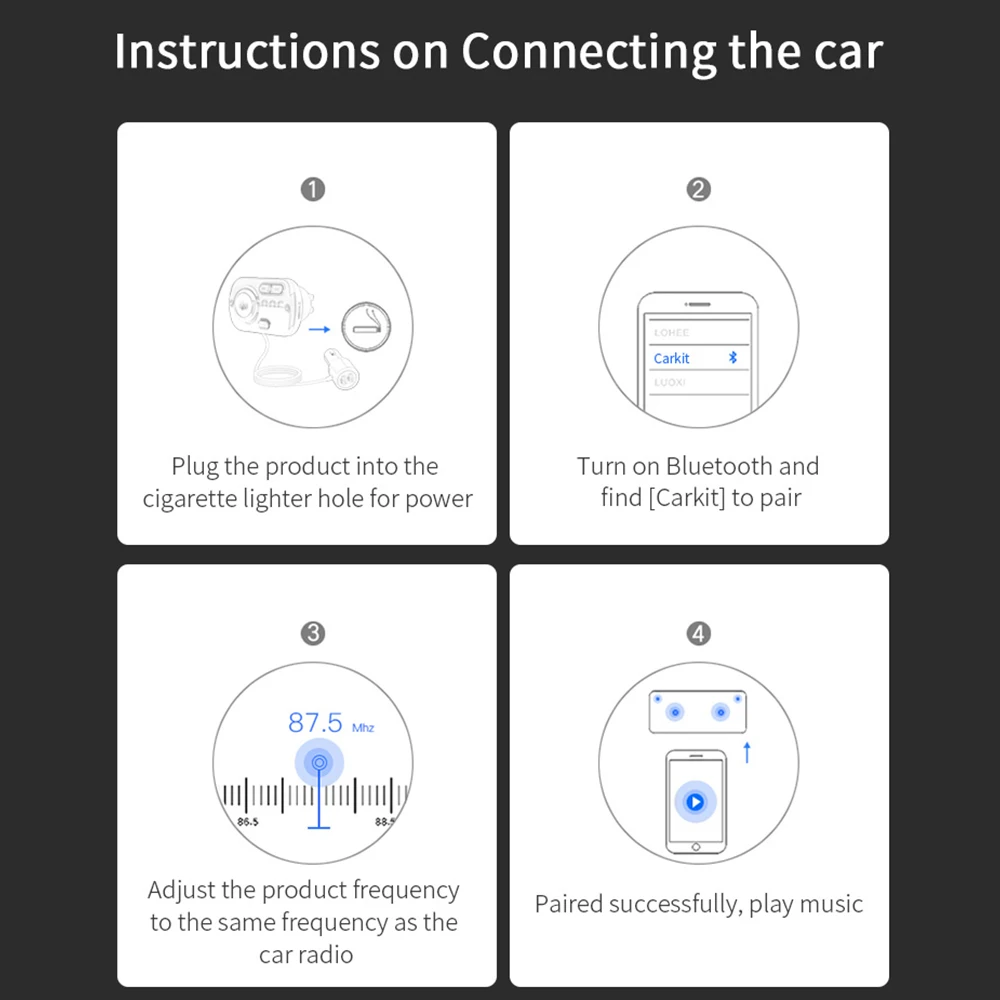 Автомобильный fm-передатчик, mp3-плеер BC49BQ, беспроводная гарнитура, Bluetooth, двойной USB, QC3.0, быстрое зарядное устройство, красочный светильник, автомобильный комплект