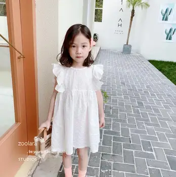 

2020 new girls lace dress summer fashion cotton girls dresses 3-8 years HV747