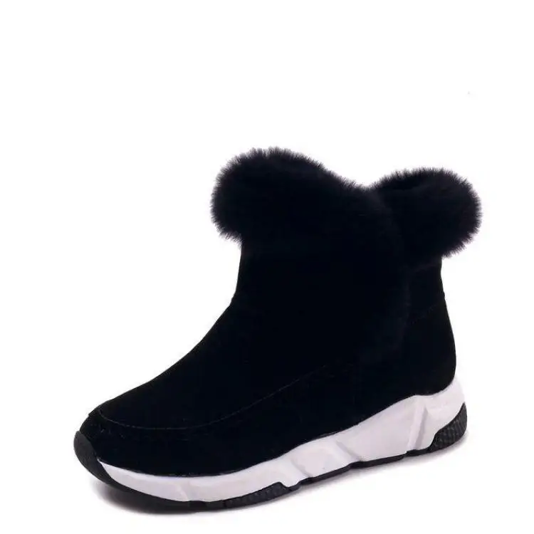 Женские зимние теплые качественные зимние ботинки женские ботинки на меху Повседневная модная обувь на платформе с мехом - Цвет: black
