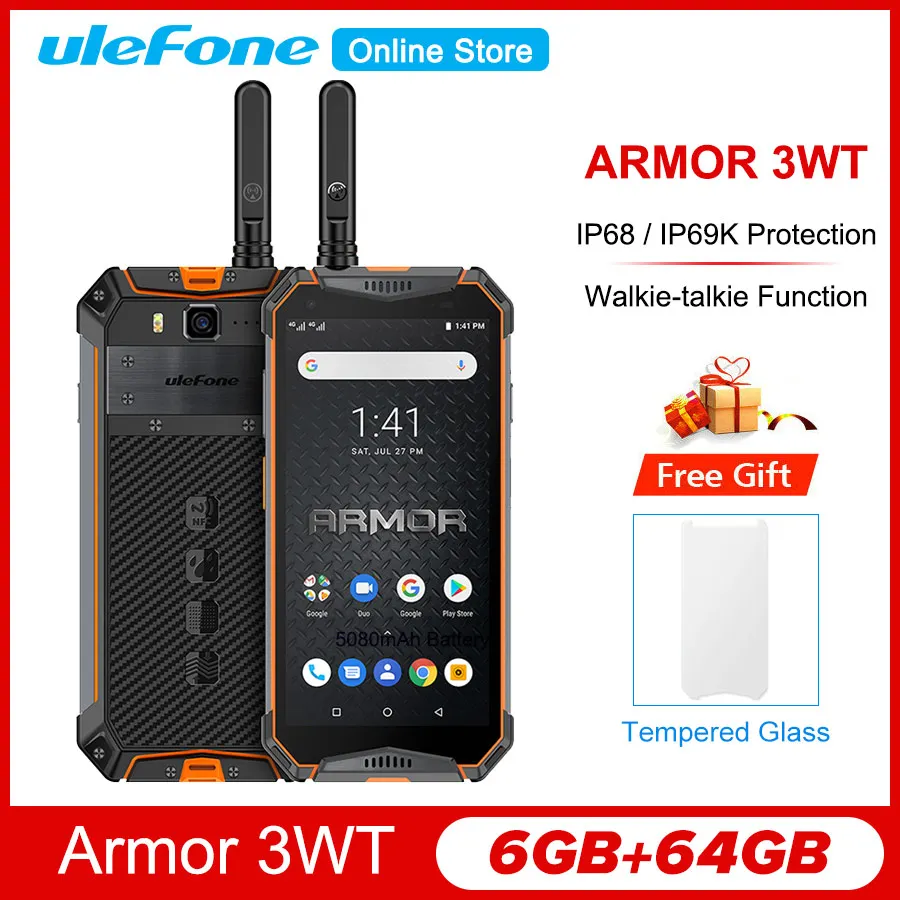Ulefone Armor 3WT смартфон с 5 5-дюймовым дисплеем восьмиядерным процессором Helio P70 ОЗУ 6 ГБ
