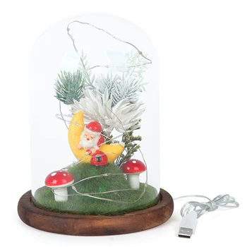 

LED Lights Christmas Glass Cover Decoration Ornaments Holiday Party Gifts Desk Table Bedside Bedroom Living Room Bed Lamp