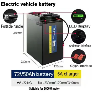 

48V72V rechargeable battery 30Ah40Ah50Ah for lithium battery with bms by UPS