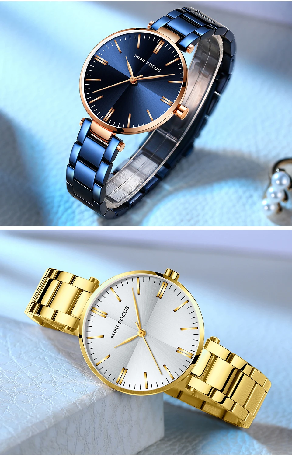 MINIFOCUS элегантные женские часы Топ люксовый бренд кварцевые женские часы ремешок из нержавеющей стали водонепроницаемые повседневные платья женские часы