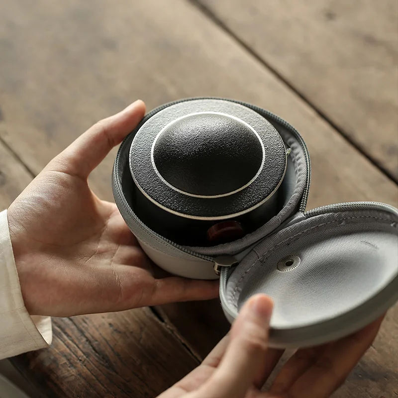  TANGPIN 999 silver and ceramic teapot tea cup portable travel tea sets drinkware