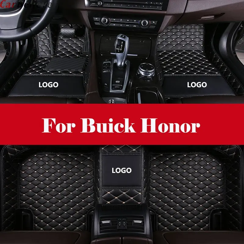 

Leather Floor Mat All Weather Full Set Trimmable Heavy Duty Interior Car Carpet Floor Mat For Buick Honor