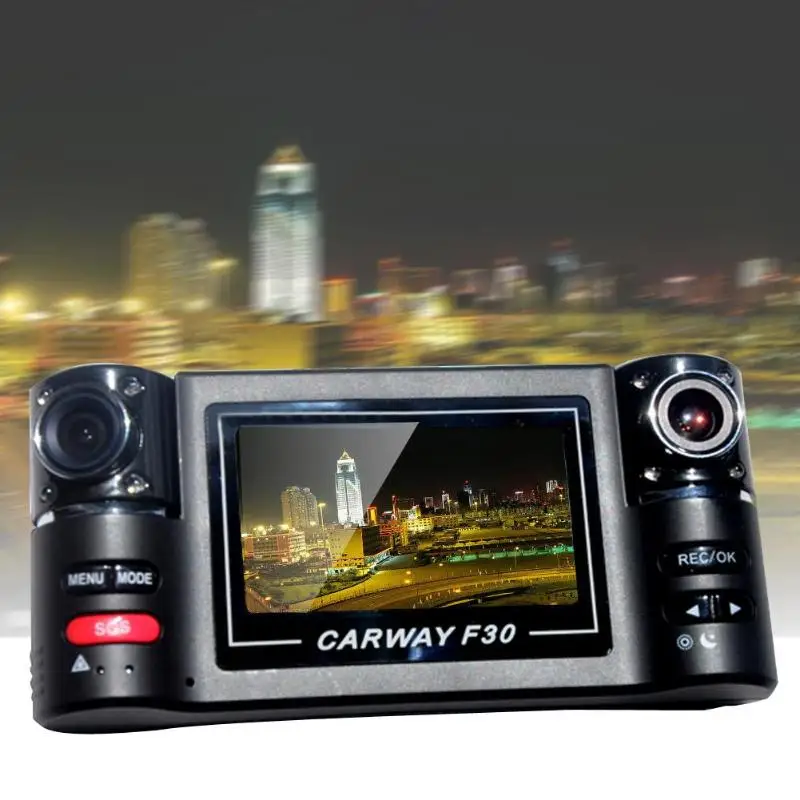 Full HD 1080P Carway F30 Автомобильный видеорегистратор 2," TFT lcd видеорегистратор с поворотом на 180 градусов с двойным объективом ночного видения