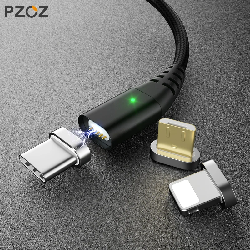 PZOZ Магнитный кабель usb type c для быстрой магнитная зарядка кабели мобильных