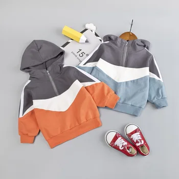 

Boys Girls Fashion Sport Hoodies Sweatshirt Coat For Autumn Baby Kids Clothes Tops Patchwork Jackets Outerwear Children Clothing