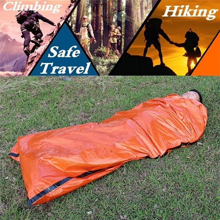 Description Picture 3 of itemPortable Waterproof Emergency Survival Sleeping Bag Hiking Camping Gear Thermal Bivy Sack First Aid Rescue Kit Mylar Blanket