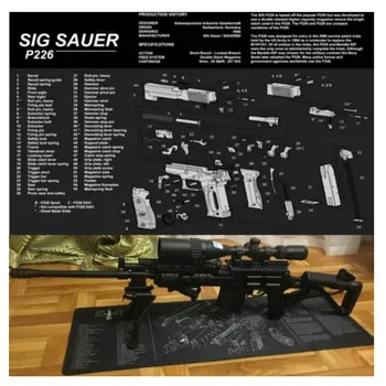 

Sig Sauer P226 Cleaning Rubber Mat 17"x11" Waterproof Non-Slip Cleaning Mat with Parts Diagram and Instruction Armorer Bench Mat