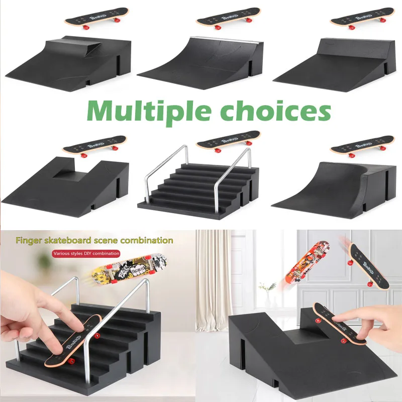 Fingerboard Rail Park Stair Kit Stairs Mini Skateboards for Kids Skateboard Training Board Game | Игрушки и хобби