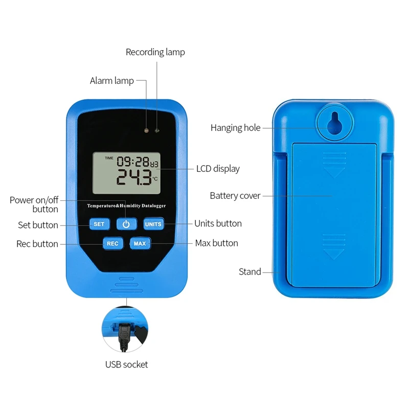 Mini Usb Humidity Temperature Data Logger Rh Temp Data Logger Recorder Humiture Recording Meter Heat Index Domestic Thermometer