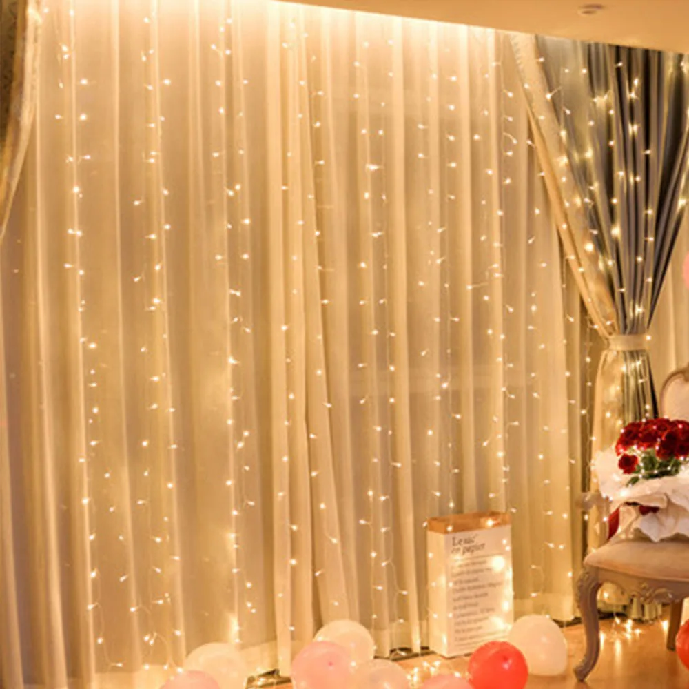 

Christmas curtain LED string Fairy light New Year garland icicle 6*2M 220V led string For Xmas Wedding party Decoration Lighting