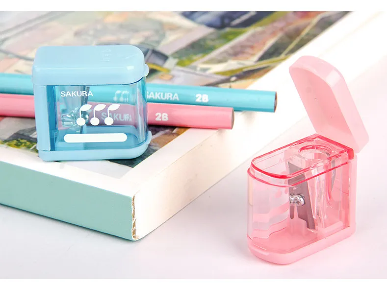 1 шт. Sakura G-SHA точилка для карандашей с одним отверстием синий розовый с контейнером милые канцелярские принадлежности для начальной школы офисные и школьные принадлежности