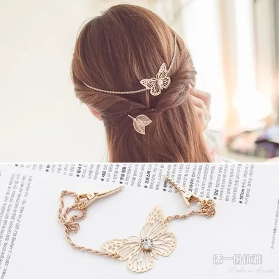 

Korea Alloy Flower Crown Hair Accessories Weave Hair Bows Rim Hairpin Hair Clips For Women Headbands For Girls Barrette -4