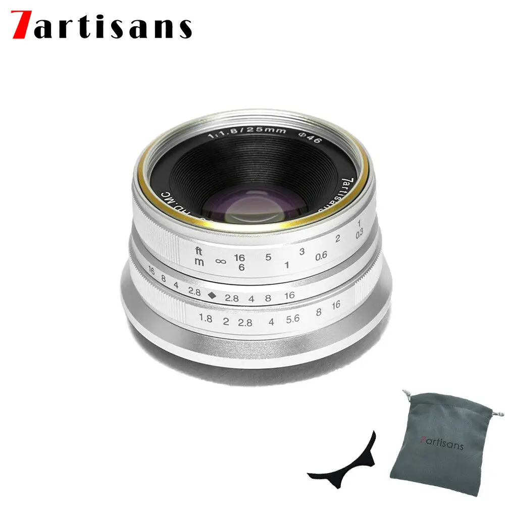 7 ремесленников 25 мм f1.8 Prime объектив для всех одиночных серий для sony E Mount Canon EOS-M Mount Micro 4/3 камеры FUJI A7 A7II A7R A7RII
