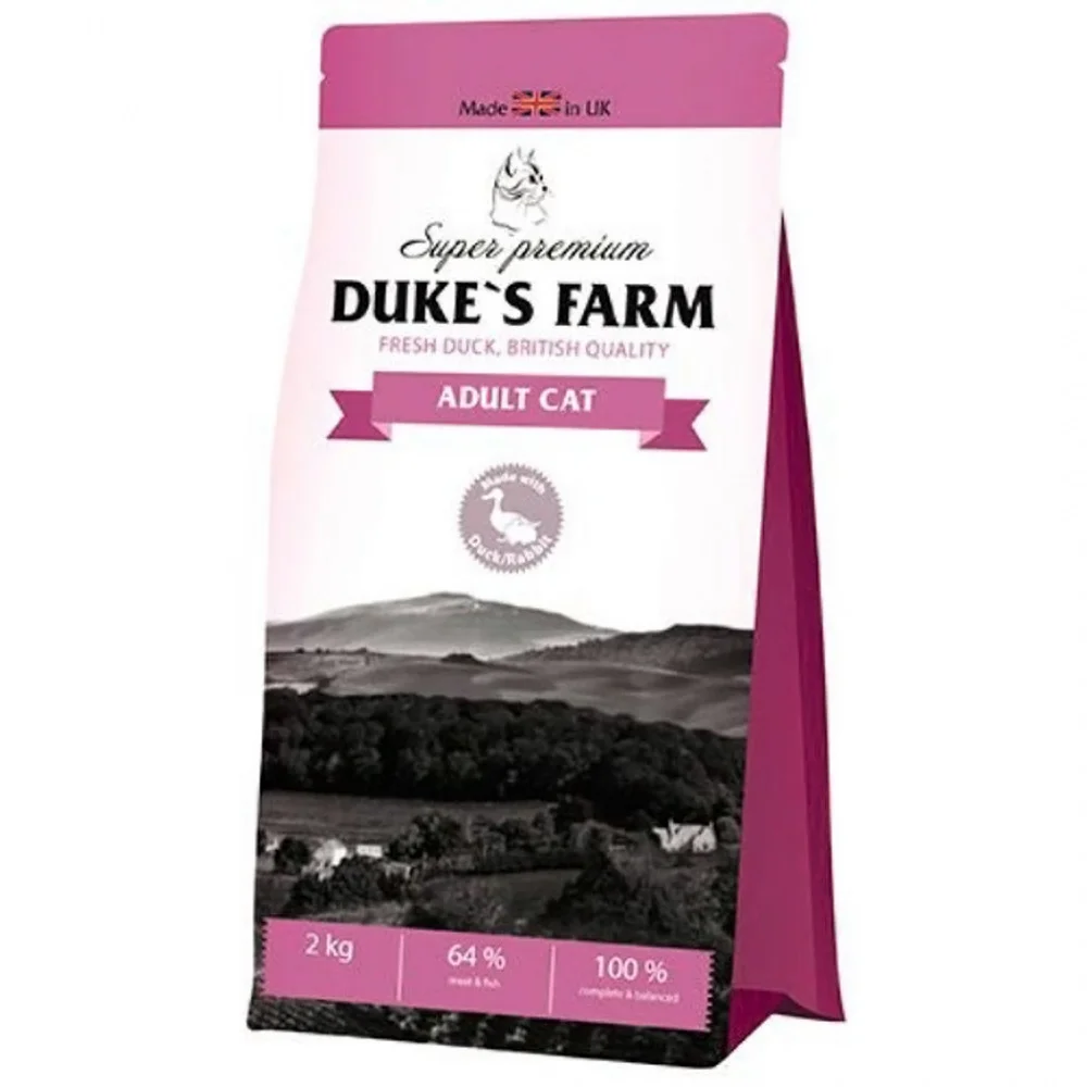 Корм для кошек DUKE'S FARM утка с кроликом сух. 2кг