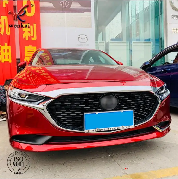ABS Хром Передняя решетка капота Крышка двигателя Отделка Автомобиля Наклейка для Mazda 3 Аксессуары