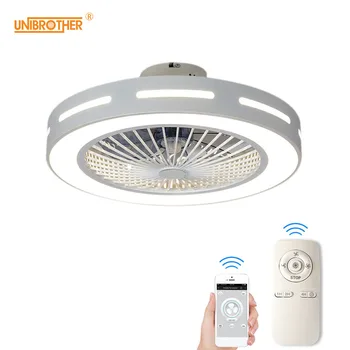 

Bedroom LED Ceiling Fan Lamp with Remote Control and APP Support Electrodeless Dimming 55cm 220V Lighting 2835 LED Lamp Beads