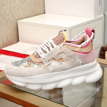 

Station Autumn 2019 Super Firenet Red Trend Korean version leather heightened thick-soled couple's daddy shoes for men and women