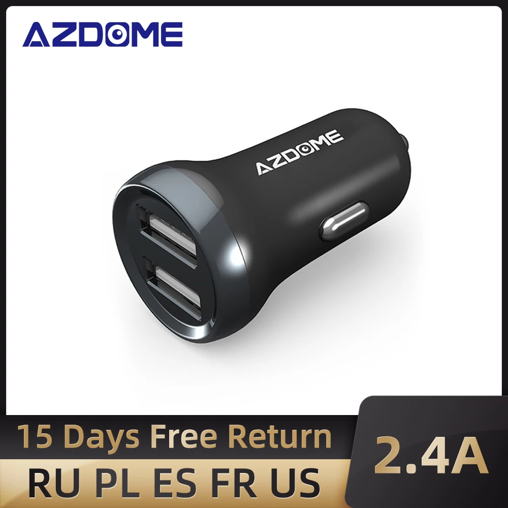 AZDOME Car Charger Dual USB For Mobile Phone Tablet 4.8A Fast Charger