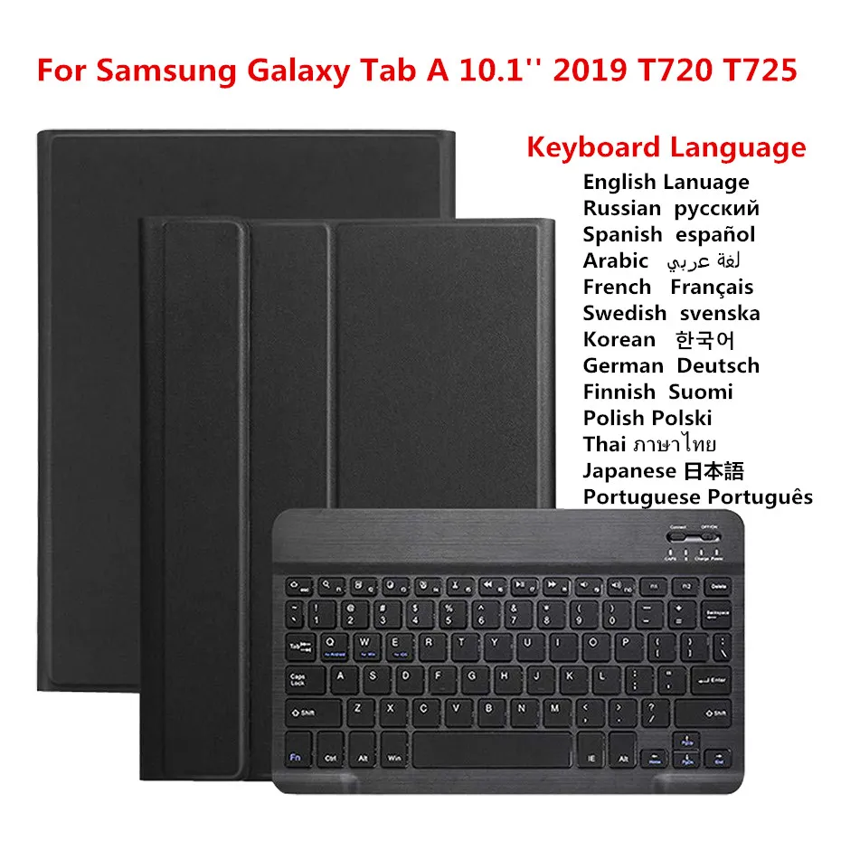 Bluetooth Keyboard Leather Case For Samsung Galaxy Tab S5e 2019 SM T720 SM T725 Tablet Cover For Sa