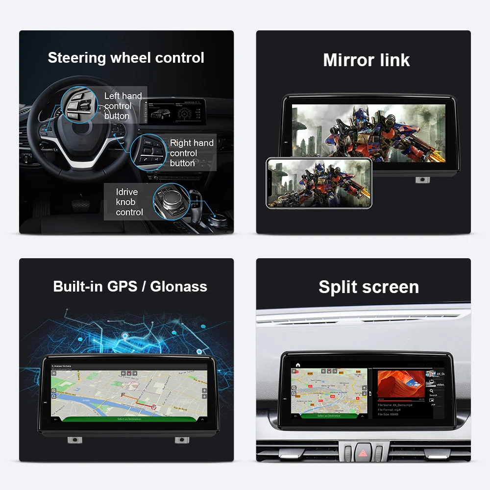 Qualcomm Car Multimedia Player For BMW F45 F46 F87 MPV NBT EVO 2013-2019 System Android 10.0 Auto Navigation 8.8' IPS Head Unit