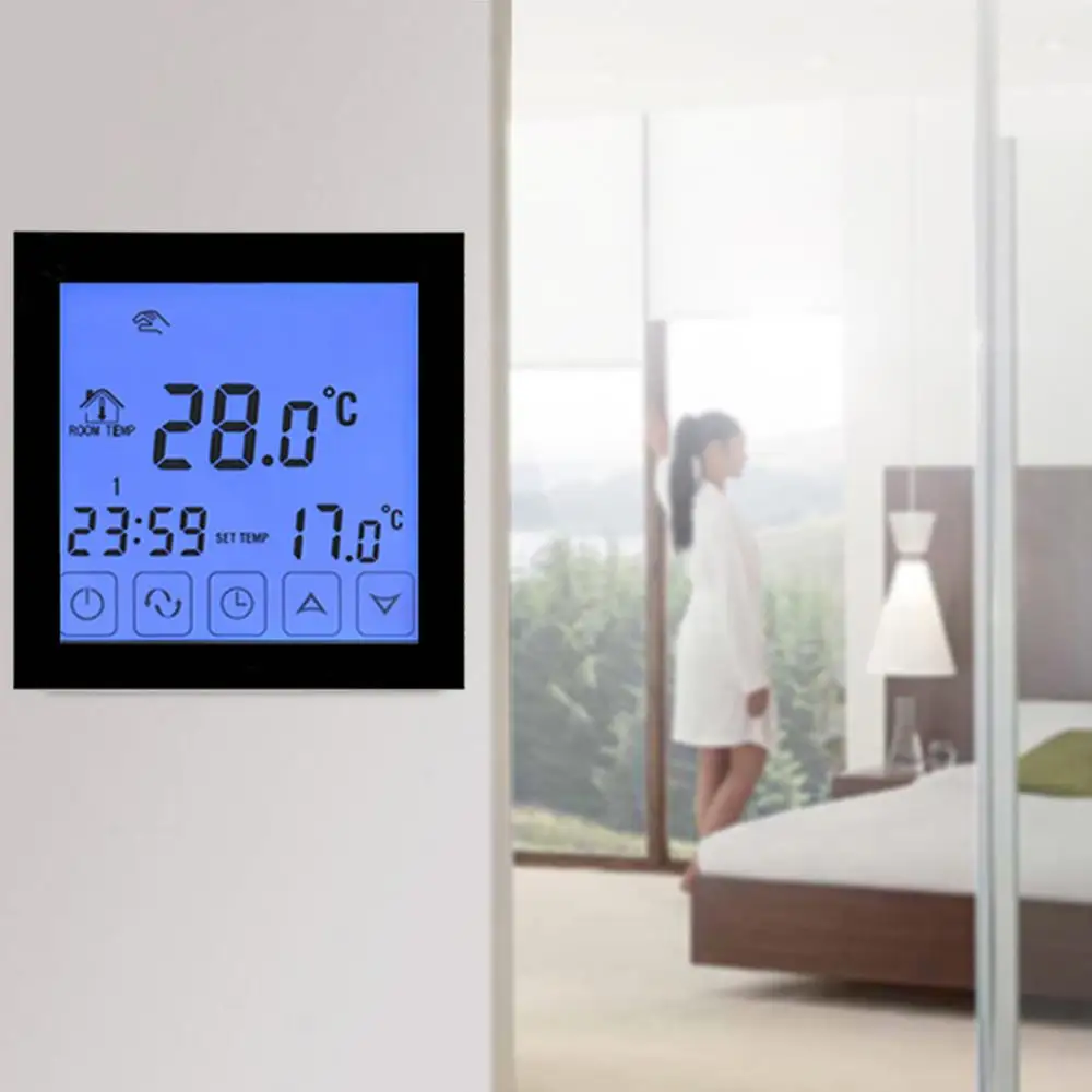  Electric Heating Programmable Thermostat NTC Sensor Room Smart Wifi Temperature Controller LCD Disp - 4000113663730